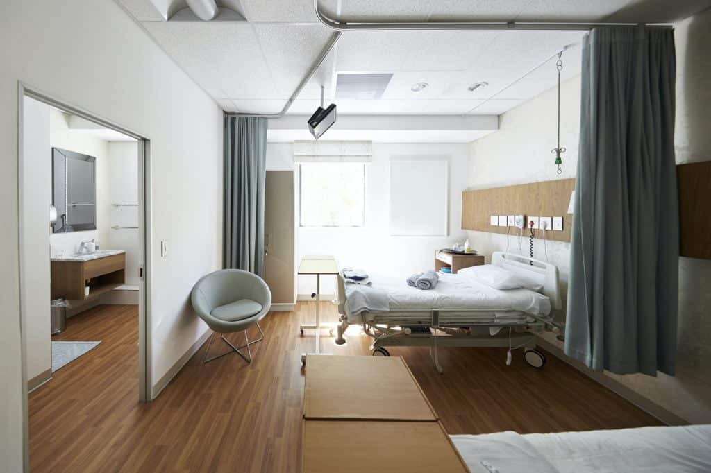 Beds In Empty Hospital Ward